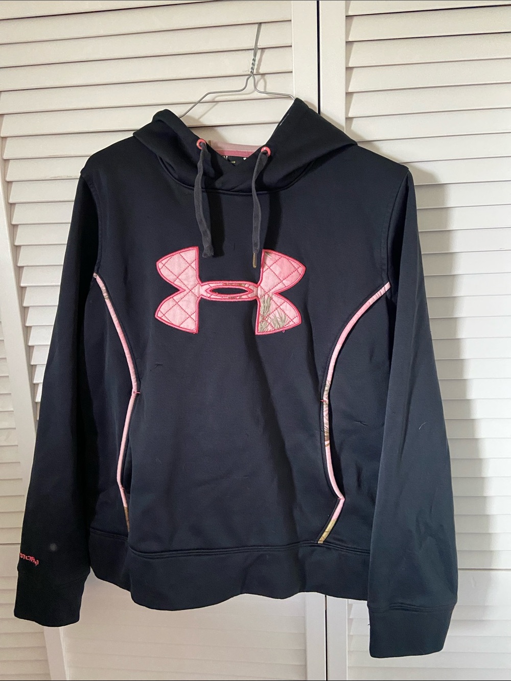 Under Armour black Hoodie with Pink camo Accents